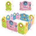 Costway 16 Panel Activity Center Baby Playpen with Gate