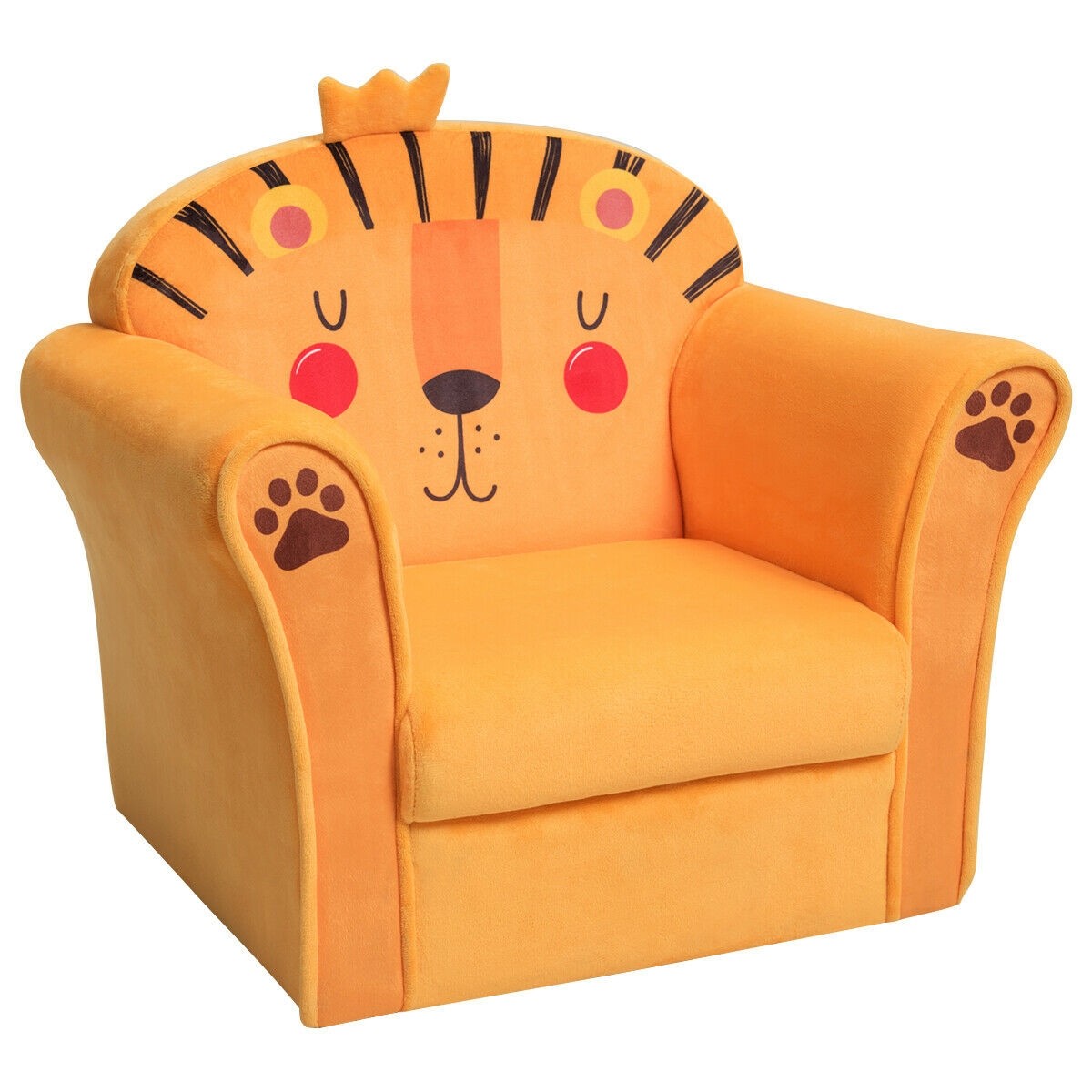 Costway Kids Armrest Lion Upholstered Sofa
