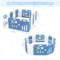 Image of Costway 16-Panel Foldable Baby Playpen Kids Activity Centre