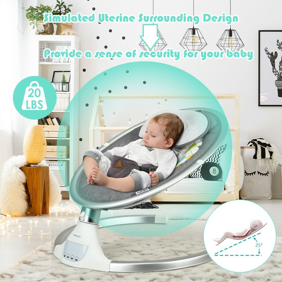 Baby Swing Electric Rocking Chair with Music Timer