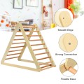 Image of Costway Foldable Wooden Climbing Triangle Indoor with Ladder for Toddler Baby