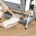 Costway Adjustable Baby Bedside Crib with Large Storage