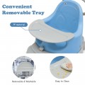 Costway 6-in-1 Convertible Baby Booster Seat with Tray Wheels