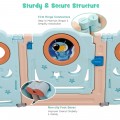Costway Foldable Baby Safety Play Yard with Lockable Gate