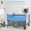 Costway 5 in 1 Baby Nursery Center Foldable Toddler Bedside Crib with Music Box