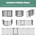 Image of Costway 6 Panel Wall-mount Adjustable Baby Safe Metal Fence Barrier