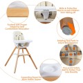Costway 3-in-1 Convertible Wooden Baby High Chair