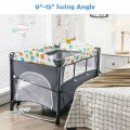 Costway 5 in 1 Baby Nursery Center Foldable Toddler Bedside Crib with Music Box