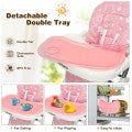 Image of Costway Folding Baby High Dining Chair with 6-Level Height Adjustment