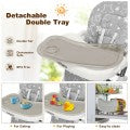 Image of Costway Folding Baby High Dining Chair with 6-Level Height Adjustment