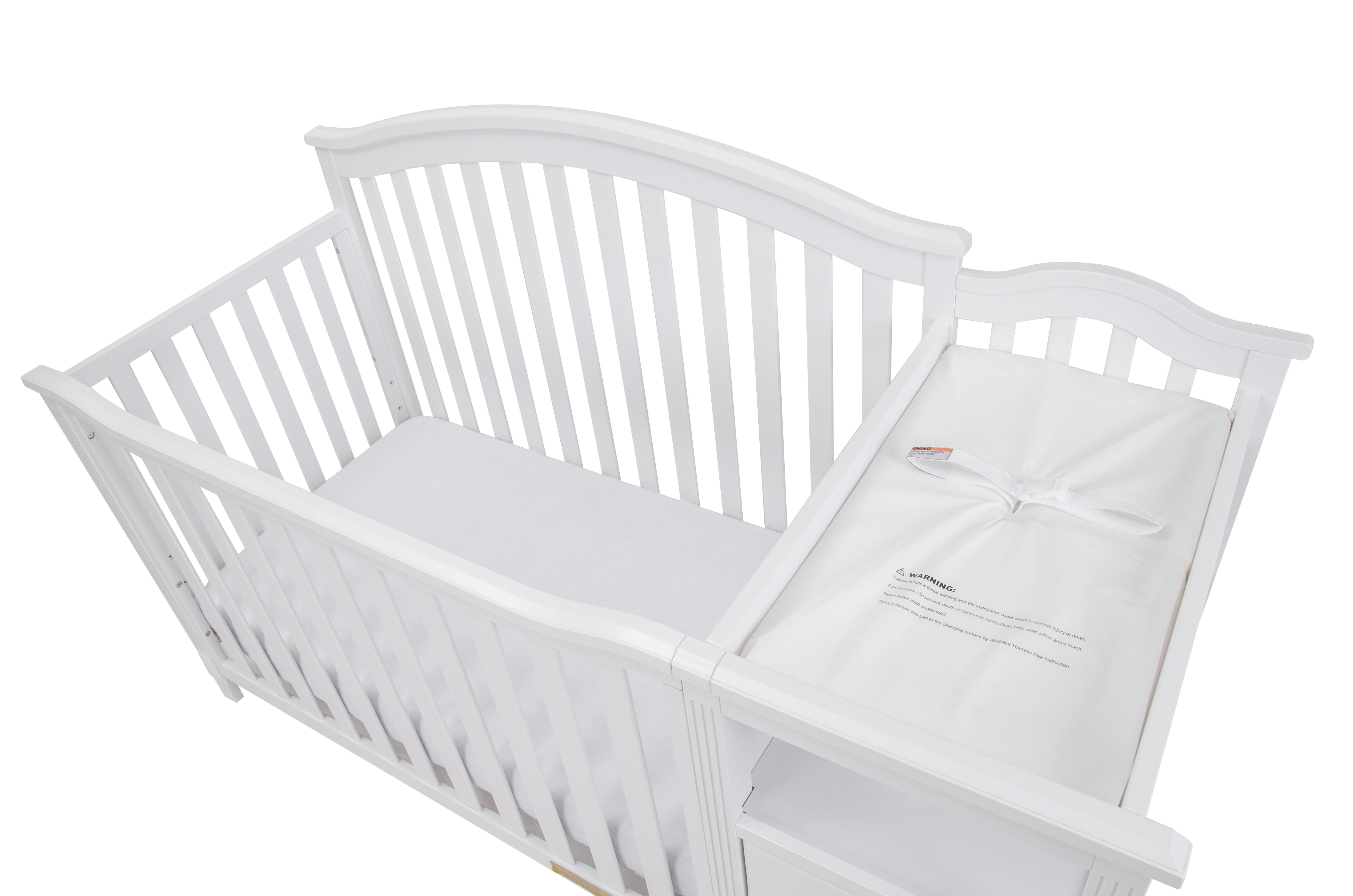 AFG Baby Furniture Athena Kali 4-in-1 Crib and Changer in White