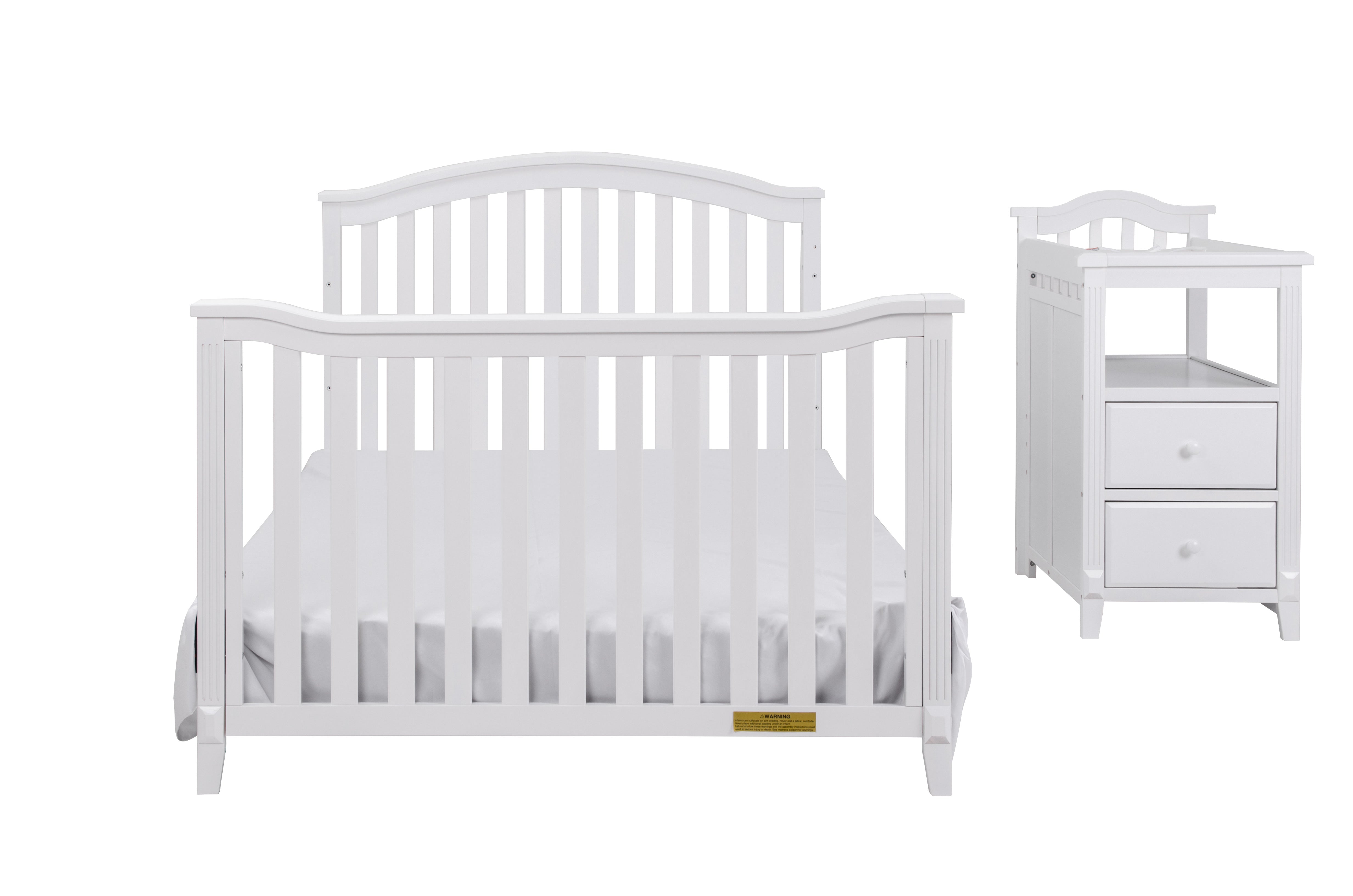 AFG Baby Furniture Athena Kali 4-in-1 Crib and Changer in White
