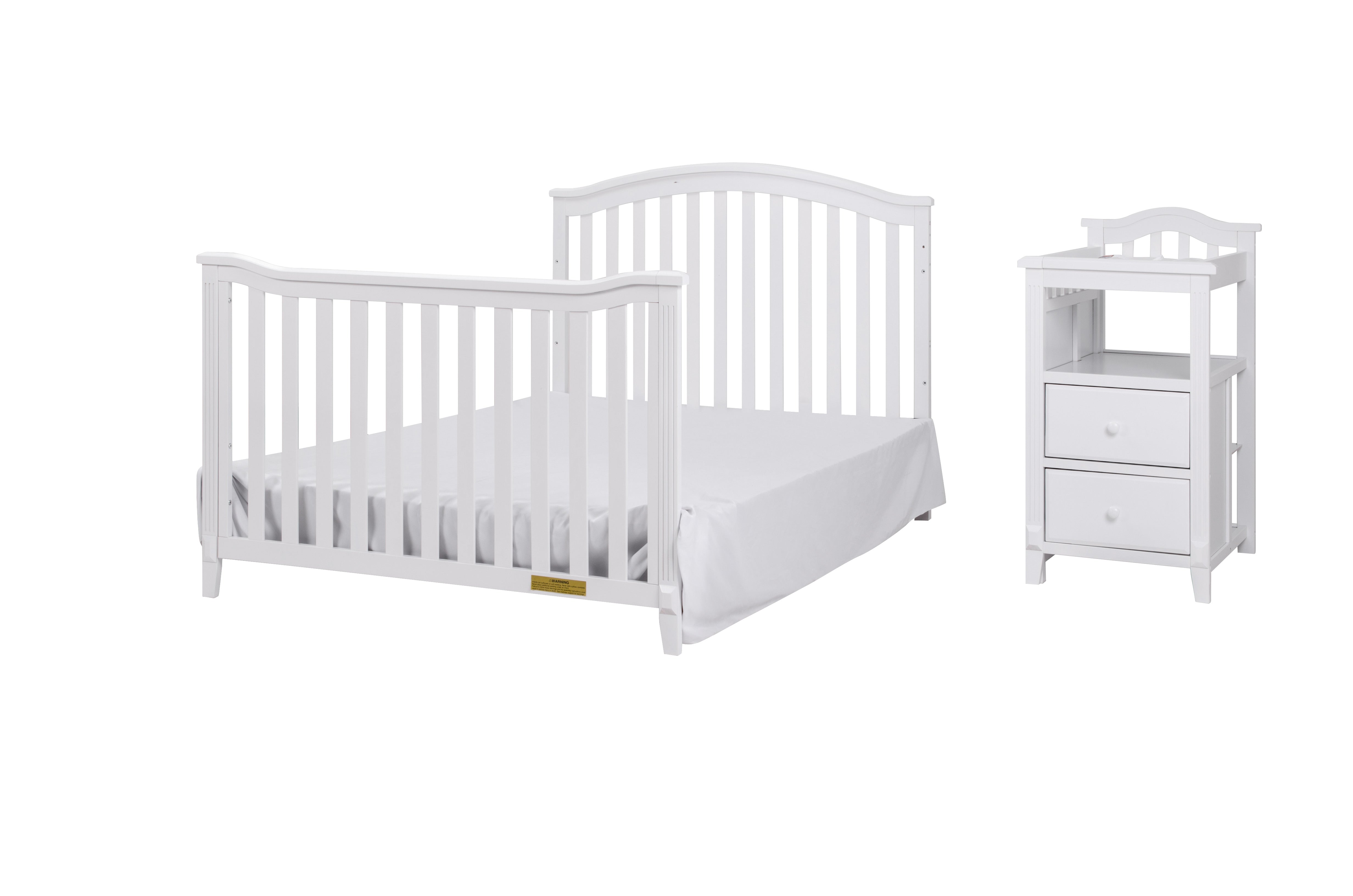 AFG Baby Furniture Athena Kali 4-in-1 Crib and Changer in White