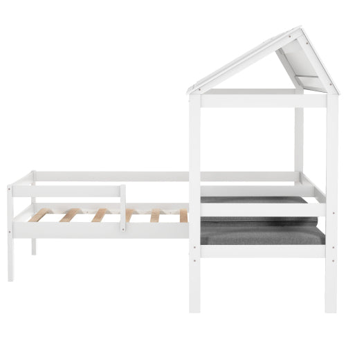 Twin House Bed with Relaxed Seat and Free Cushions Included