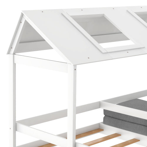 Twin House Bed with Relaxed Seat and Free Cushions Included