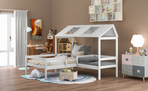 Twin House Bed with Relaxed Seat and Free Cushions Included