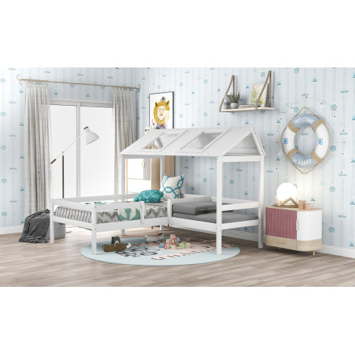 Twin House Bed with Relaxed Seat and Free Cushions Included