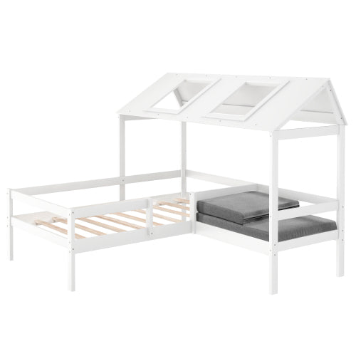 Twin House Bed with Relaxed Seat and Free Cushions Included