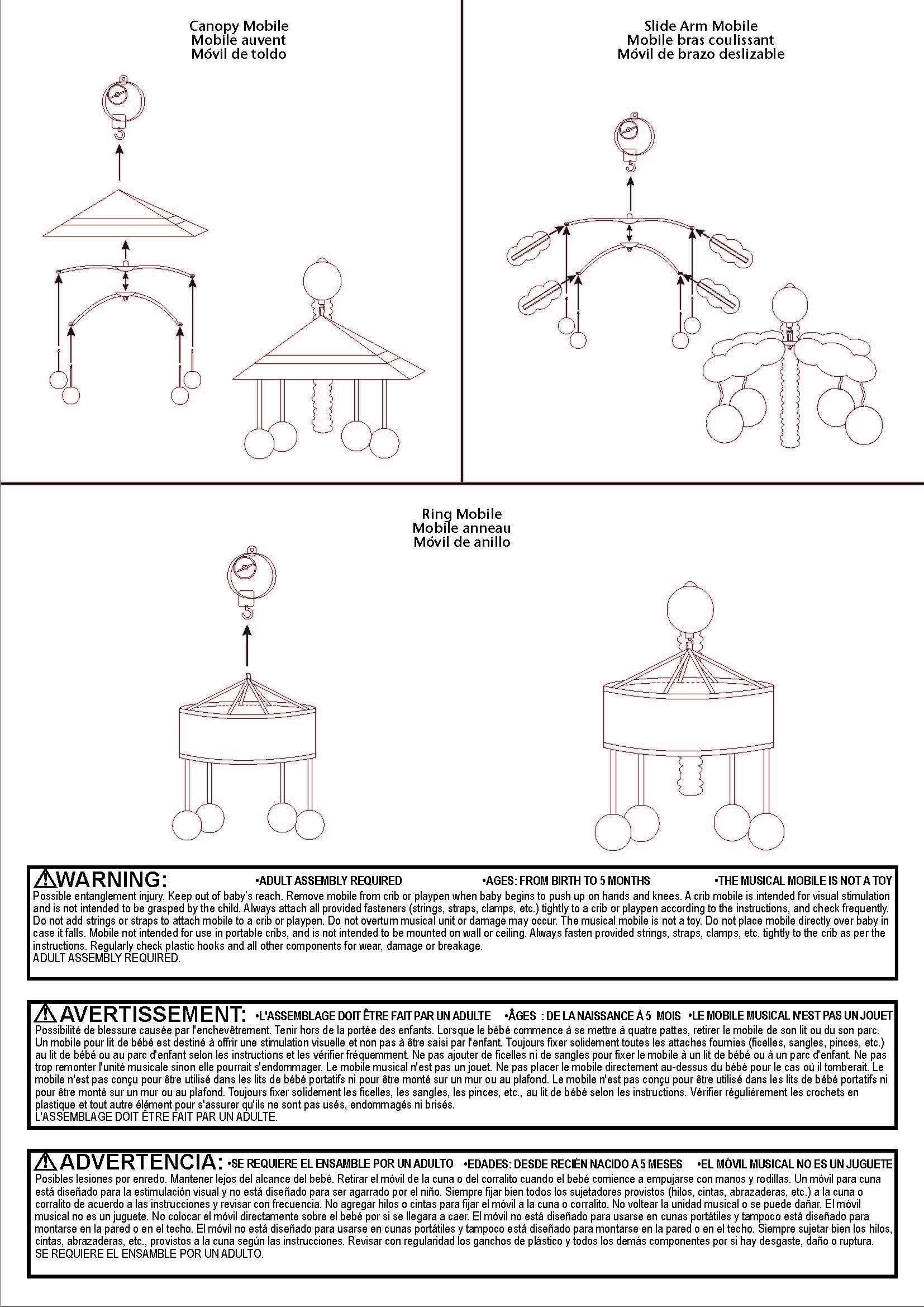Coral Chevron Musical Crib Mobile