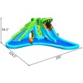 Image of Costway Inflatable Water Park Crocodile Bouncer Dual Slide Climbing Wall