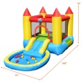 Costway Inflatable Kids Slide Bounce House with 580w Blower