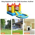 Image of Costway Inflatable Kids Slide Bounce House with 580w Blower