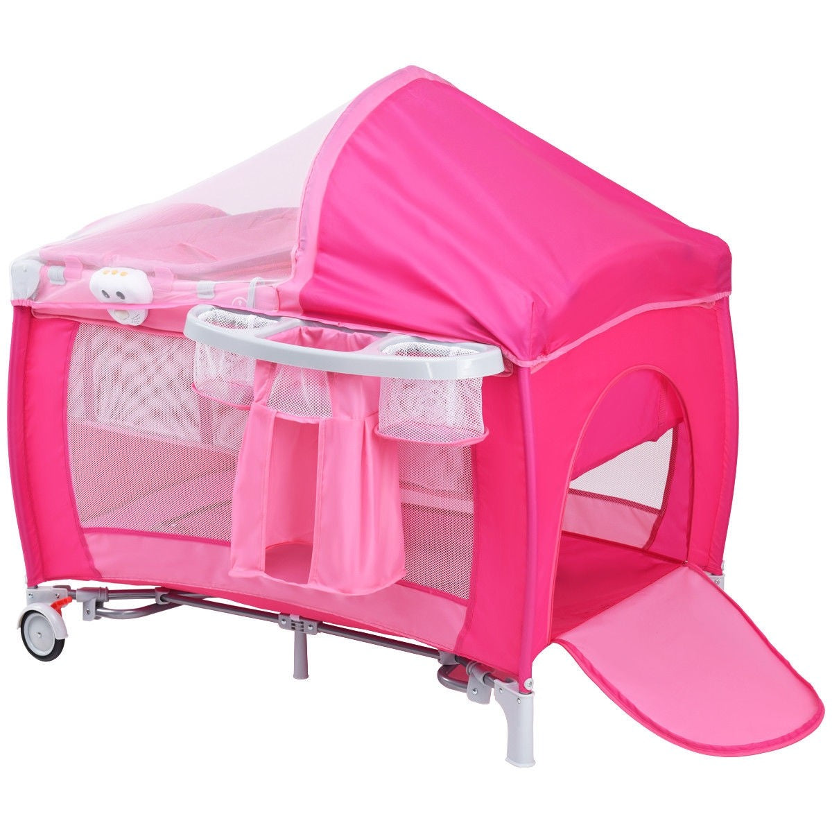 Foldable Baby Crib Playpen w/ Mosquito Net and Bag