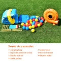 Image of Costway Inflatable Kids Slide Bounce House with 580w Blower