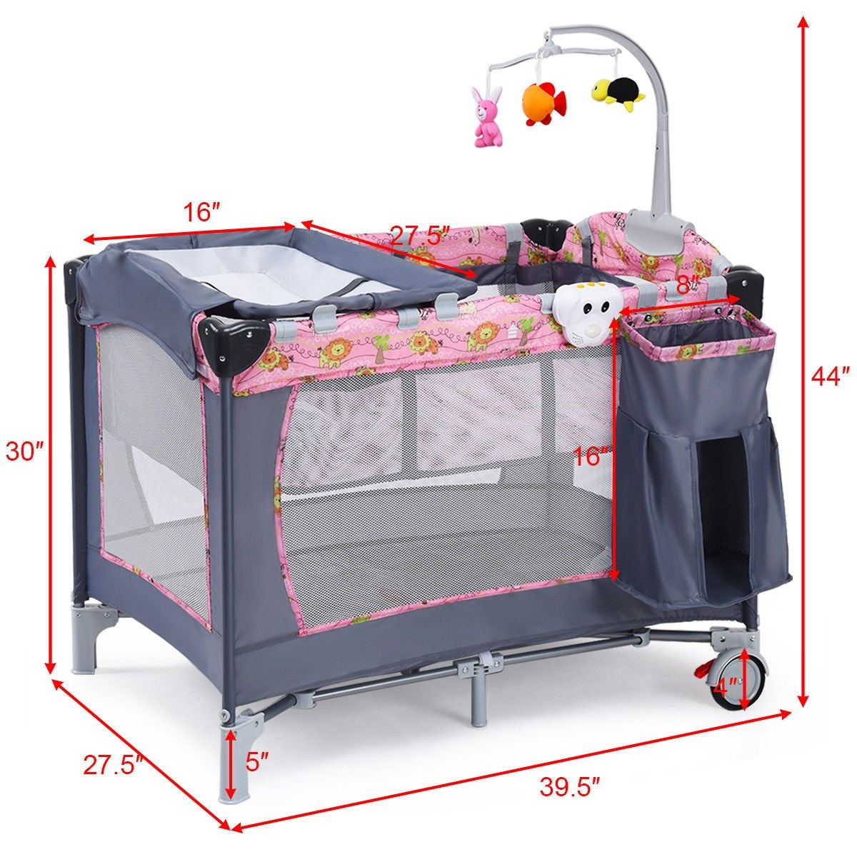 Foldable 2 Color Baby Crib Playpen Playard