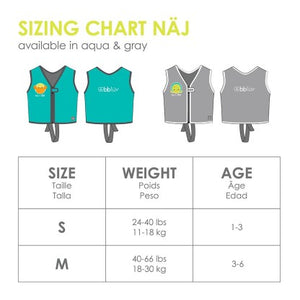 Bbluv Näj (Aqua) - Evolutive Swim Vest (3-6 years)
