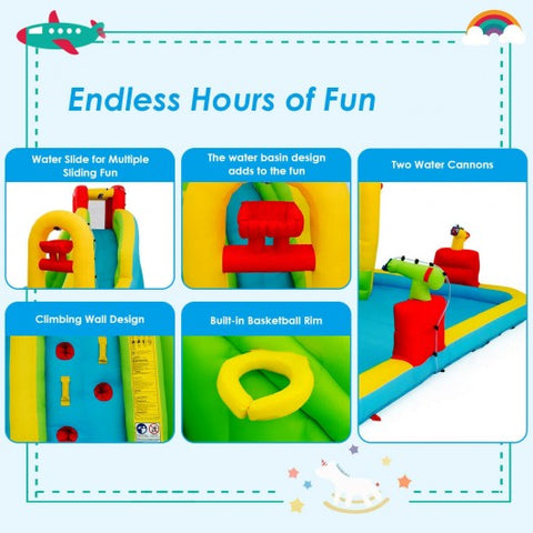 Image of Costway Inflatable Splash Water Bounce House Jump Slide Bouncer
