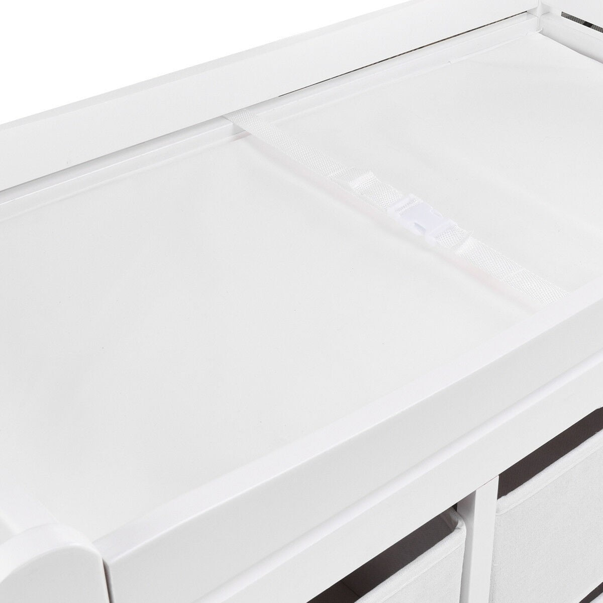 Sleigh Baby Changing Table with 6 Basket Drawers