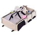Image of Costway 3 in 1 Portable Infant Bassinet Diaper Bag Beige
