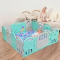 Image of Costway 14-Panel Baby Playpen with Music Box & Basketball Hoop