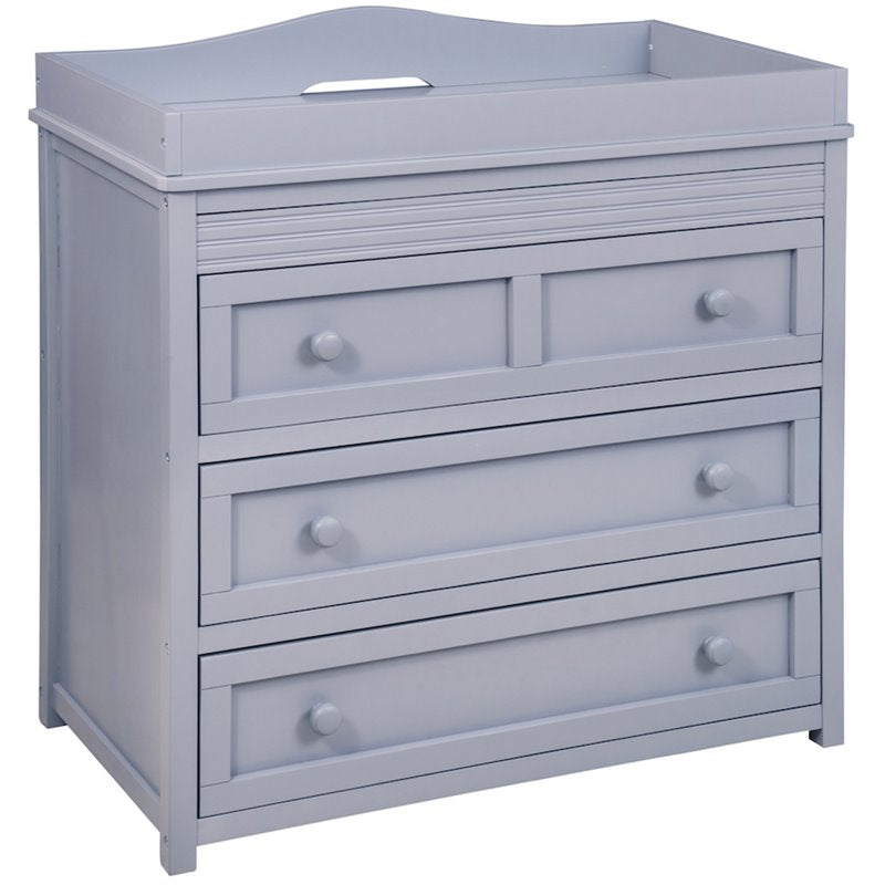 AFG Baby Furniture Leila II Solid Wood 3-Drawers Changing Table in Gray