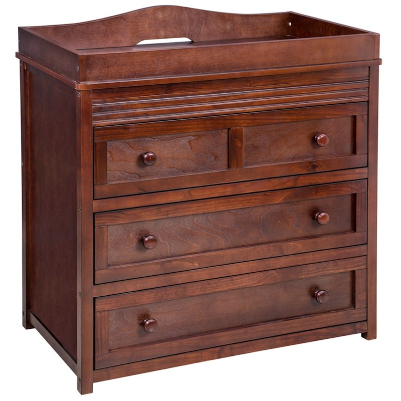 AFG Baby Furniture Leila II Solid Wood 3-Drawers Changing Table in Cherry