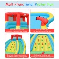 Costway Double Side Inflatable Water Slide Park with Climbing Wall