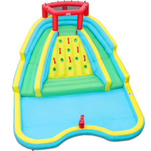 Costway Double Side Inflatable Water Slide Park with Climbing Wall