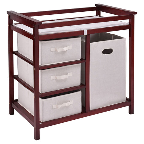 Image of Costway Infant Baby Changing Table with 3 Baskets