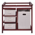 Image of Costway Infant Baby Changing Table with 3 Baskets