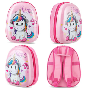 Costway Kids Backpack Suitcase with Wheels Carry On in  Pink