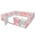 Image of Costway 20-Panel Playpen with Music Box & Basketball Hoop