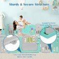 Costway 20-Panel Playpen with Music Box & Basketball Hoop