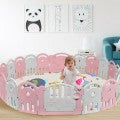 Image of Costway 20-Panel Playpen with Music Box & Basketball Hoop