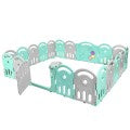 Costway 20-Panel Playpen with Music Box & Basketball Hoop
