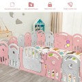 Image of Costway 20-Panel Playpen with Music Box & Basketball Hoop