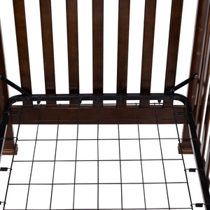Coffee Pine Wood Baby Toddler Bed Convertible Crib